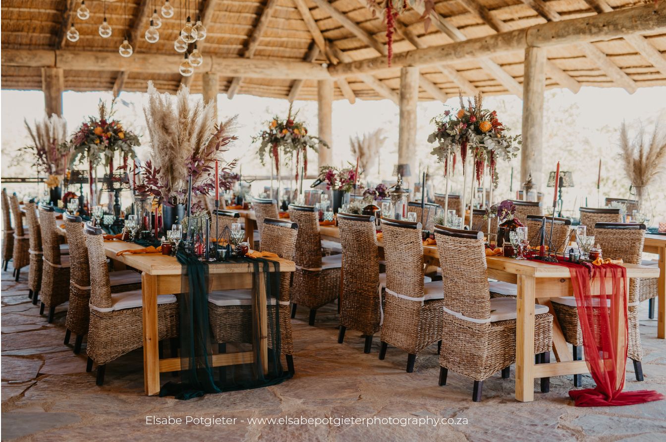wedding reception at Mapesu Private Game Reserve